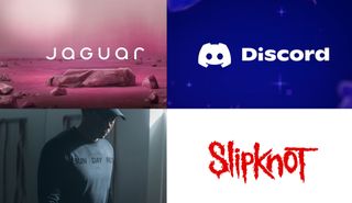 four different logos for Discord, Sun Day Red, Slipknot