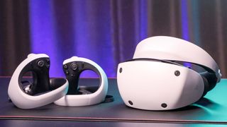 The PlayStation VR 2 on our reviewer, Roland Moore-Colyer