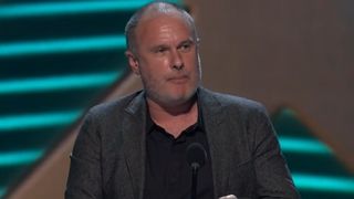 Michael Unsworth accepts the Best Narrative award on behalf of Rockstar Games at The Game Awards 2018