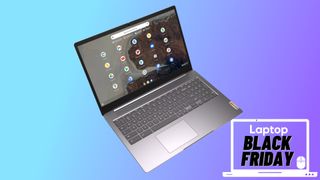 Lenovo IdeaPad 3 Chromebook with Laptop Mag Black Friday deal badge.