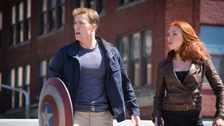 Chris Evans and Scarlett Johansson in Captain America: The Winter Soldier