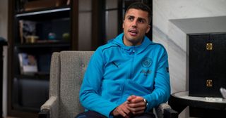 Rodri being interviewed for the cover of FourFourTwo magazine in Madrid