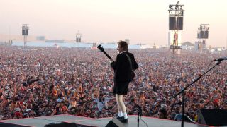 Angus Young of AC/DC during Molson Canadian Rocks for Toronto - Show at Downsview Park in Toronto, Ontario, Canada. (Photo by KMazur/WireImage)