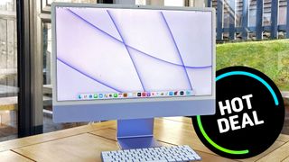 Apple 24-inch iMac M1 on a desk in a home 