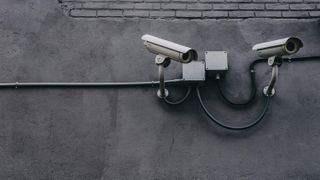 CCTV cameras on a grey background 