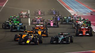 Formula 1 cars in action ahead of the season finale in Abu Dhabi Grand Prix