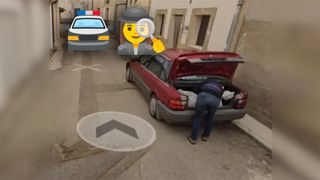 Two emoji added to Google Street View image