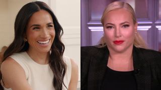 Meghan Markle on With Love, Meghan and Meghan McCain on The View.