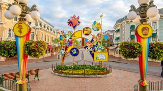 Pixar Fest display in Disneyland Town Square