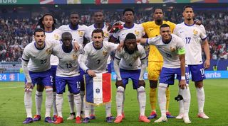 France players line up ahead of their match against Portugal at Euro 2024.