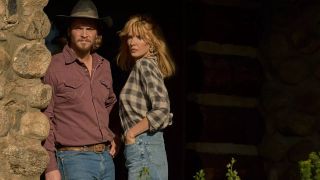 A promotional image of Kayce (Luke Grimes) and Beth (Kelly Reilly) in Yellowstone, season 5