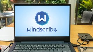 Windscribe logo on a laptop