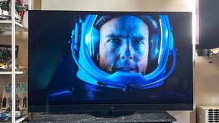 Panasonic Z95A OLED on stand in living room