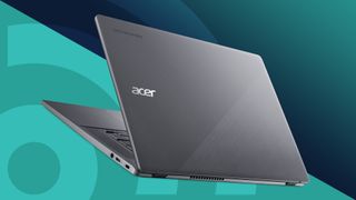 The Acer Chromebook Plus 515 on a blue background with the TechRadar logo.