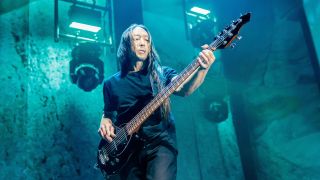 John Myung of Dream Theater performs at Mediolanum Forum of Assago on May 07, 2022 in Milan, Italy. 