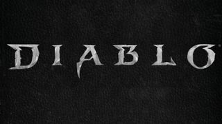 The logo for Diablo on a leather-effect backdrop.