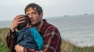 James Norton as Pete Riley clutching son Theo in ITV&#039;s Playing Nice