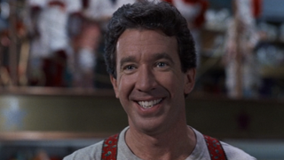 Tim Allen when he first arrives to the North Pole in The Santa Clause.