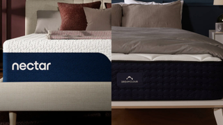 Nectar Classic vs DreamCloud hybrid mattresses side by side