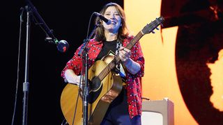 Kim Deal of The Breeders performs onstage during the Olivia Rodrigo Sold-Out GUTS World Tour at Madison Square Garden on April 05, 2024 in New York City