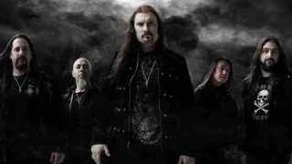 Dream Theater posing for a photograph in front of a stormy sky in 2009