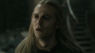 Sauron with one tear rolling down his left cheek in Rings of Power. 