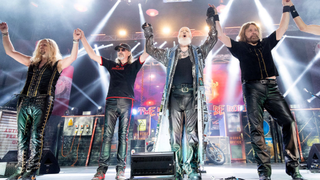 Richie Faulkner, Glenn Tipton, Rob Halford and Ian Hill perform in concert with Judas Priest during their &quot;50 Heavy Metal Years&quot; tour at HEB Center on March 20, 2022 in Cedar Park, Texas.