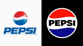 Pepsi logos before and after