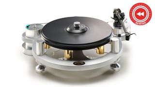 Michell turntable with Rewind logo