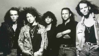 Queensryche posing for a photograph in the late 80s