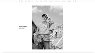 Apple Homepage Takeover Honoring President Jimmy Carter