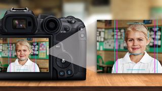 Images show the set of Canon cropping guides added via firmware to some cameras