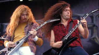 Dave Mustaine and Marty Friedman onstage with Megadeth in 1992