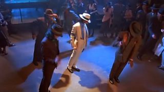 Michael Jackson doing the lean in Moonwalker