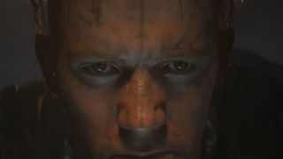 Senua&#039;s Sacrifice: Hellblade 2 promo image - a very close closeup of some guy&#039;s face