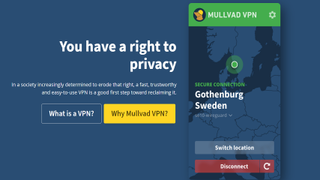 Mullvad homepage