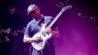 Tom Morello performs on stage at Gebouw-T. on July 4, 2024 in Bergen op Zoom, Netherlands