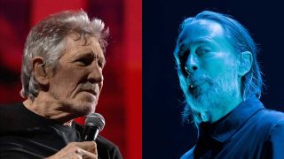 Roger Waters and Thom Yorke onstage (composite)