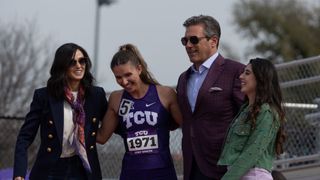 Demi Moore, Dani Raen, Jon Hamm and Rylie Rodriguez in Landman