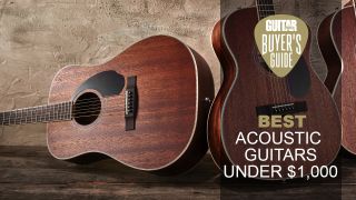 Three Fender acoustic guitars leaning against a wall on a wooden floor