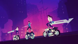 Best rhythm games: a screenshot of Sayonara Wild Hearts.