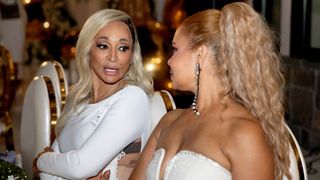 Karen Huger talking to Gizelle Bryant in The Real Housewives of Potomac season 9