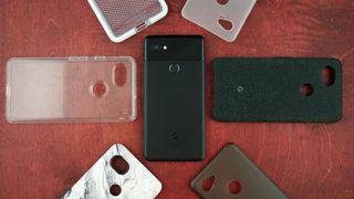 A selection of phone cases for Google Pixel phones including a Tech21 phone case