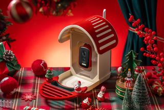 Vinguys Smart Feeder against a festive background