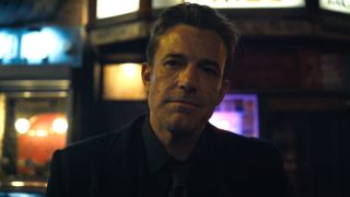 Bruce Wayne (Ben Affleck) talks to Barry Allen in The Flash