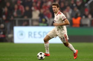 Thomas Muller in action for Bayern Munich against Benfica in the Champions League in November 2024.