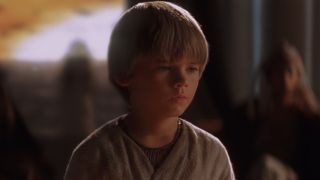 Anakin Skywalker (Jake Lloyd) talks to the Jedi Council in Star Wars: Episode I - The Phantom Menace