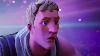 Fortnite character Jonesy looks shocked in the story trailer for Season X.