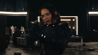 Hannah John-Kamen&#039;s Ghost holding gun in Thunderbolts*