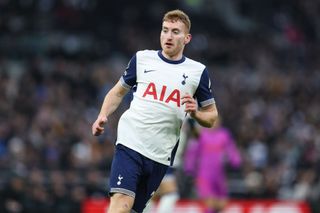 Dejan Kulusevski of Tottenham Hotspur during the Premier League match between Tottenham Hotspur FC and Wolverhampton Wanderers FC at Tottenham Hotspur Stadium on December 29, 2024 in London, England.